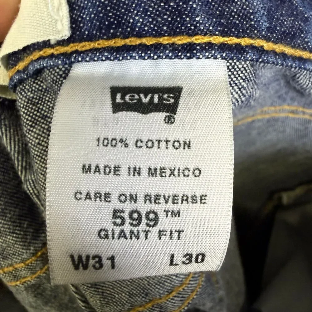 Levi's 599 Giant Fit Men's Jeans Size 31x30(34x29) Baggy Wide Leg Y2K Skater Y2K